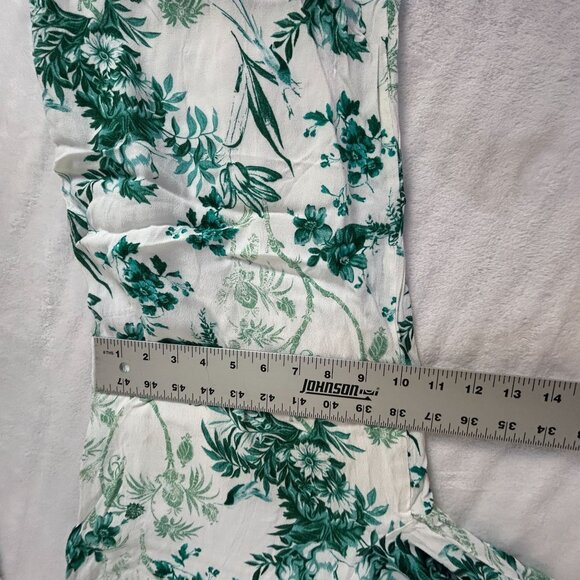 Anthropologie Ett:Twa Womens Christina Wide Leg Pants Size 2 Green White Casual - Picture 9 of 11